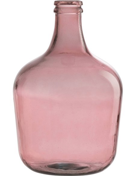 Vase bouteille en verre rose ambiance chaleureuse et raffinée