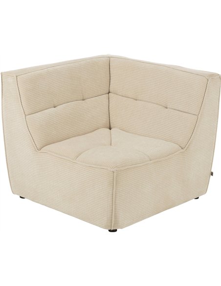Sofa d’angle en bois et mousse beige design coin cocooning