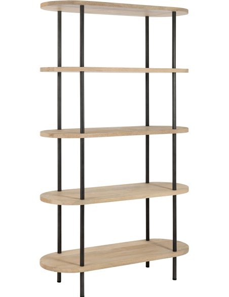 Étagère bois manguier et métal naturel style industriel élégant