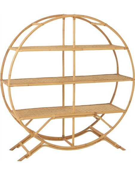 Étagère ronde en rotin naturel style bohème chic