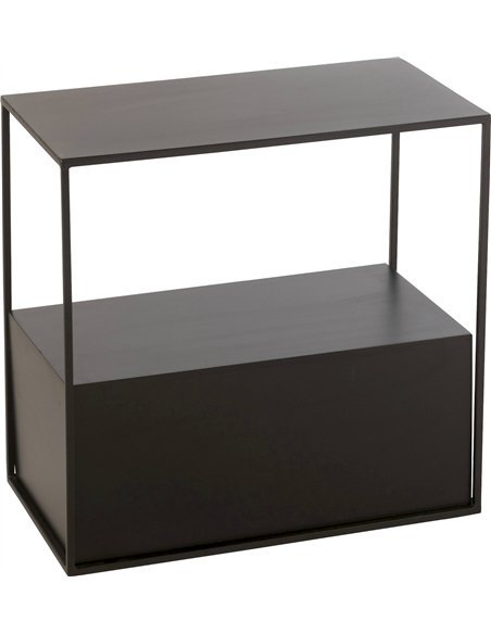 Table de chevet rectangulaire métal noir design moderne