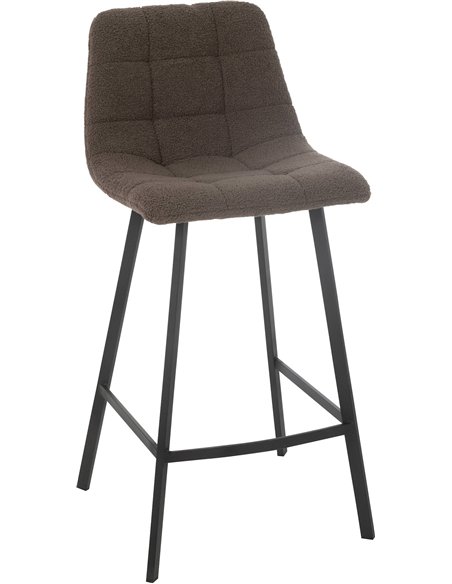 Chaise de bar en métal et tissu brun confort moderne