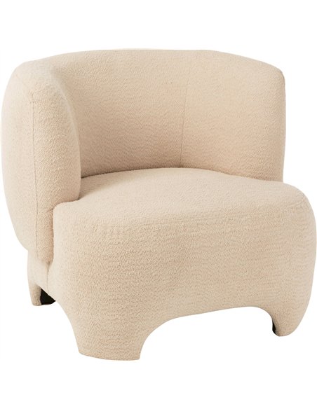 Fauteuil une place tricoté textile bois blanc confort moderne