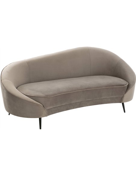 Canapé élégant en tissu gris argente bois courbé design cosy