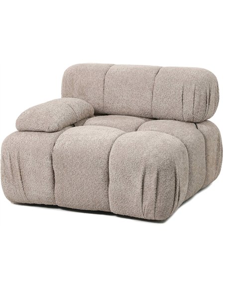 module assise confortable avec dossier et accoudoir en tissu taupe