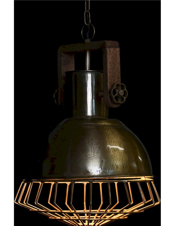 Suspension design industriel effet argent vieilli