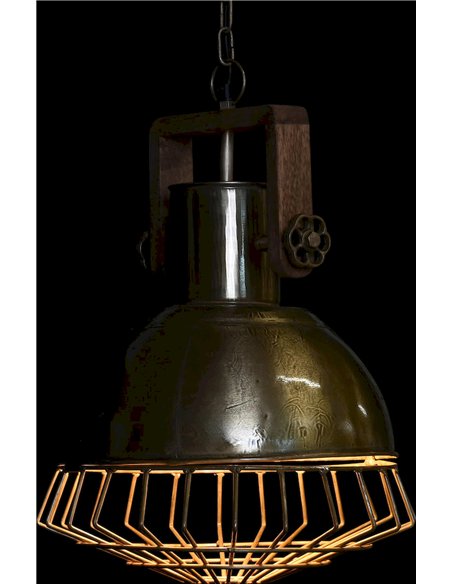 Suspension design industriel effet argent vieilli