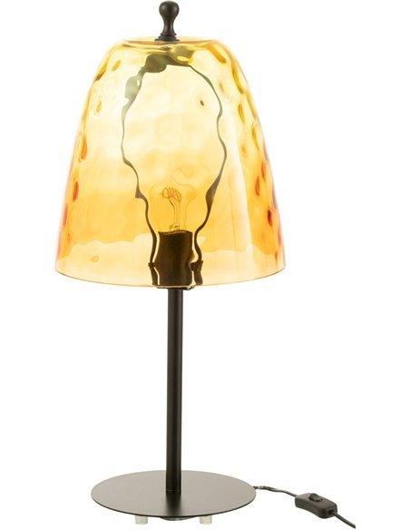 Lampe de table en verre jaune ambiance chaleureuse et design
