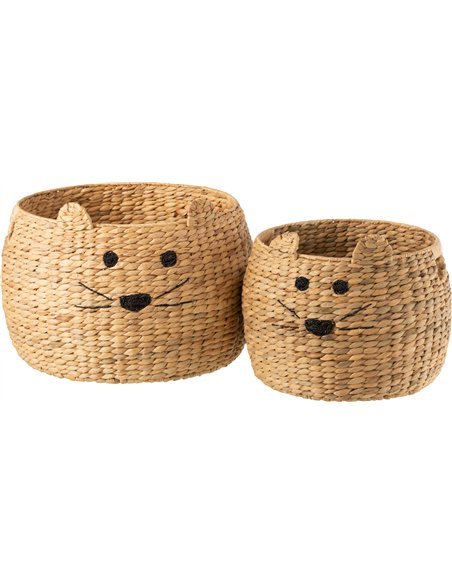 Panier chat en jacinthe d eau rangement déco naturel