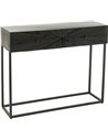 Console bois noir élégante avec structure en fer moderne