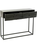 Console bois noir élégante avec structure en fer moderne