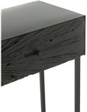 Console bois noir élégante avec structure en fer moderne