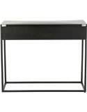 Console bois noir élégante avec structure en fer moderne