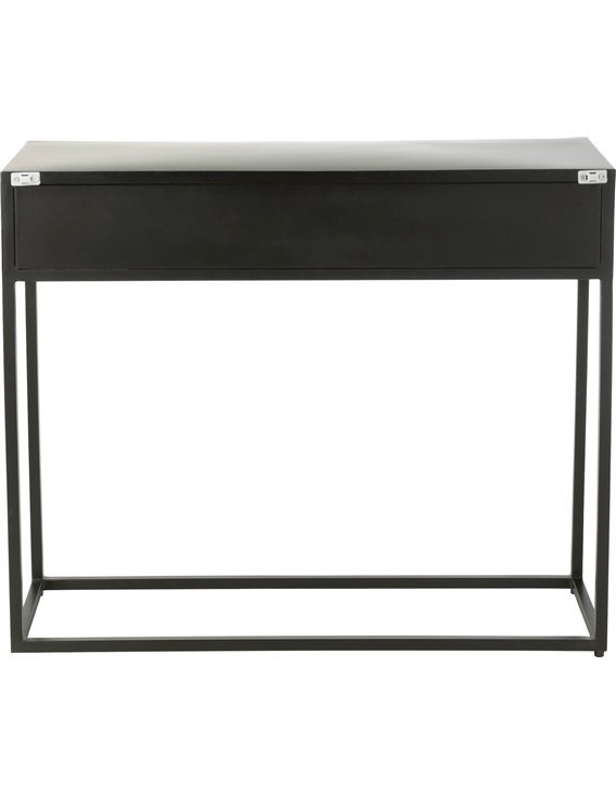 Console bois noir élégante avec structure en fer moderne