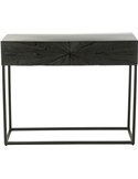 Console bois noir élégante avec structure en fer moderne