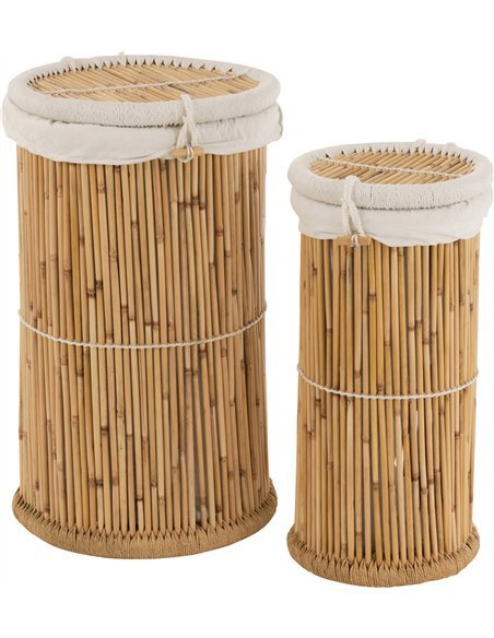 panier bambou naturel blanc rangement maison élégant