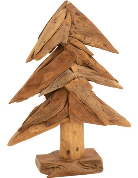 Sculpture arbre déco en bois de teck naturel pièce unique