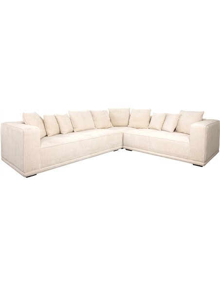 Canapé d'Angle Lusso Chenille Beige Confort+