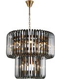 lustre fumé en verre et métal design élégant pour salon