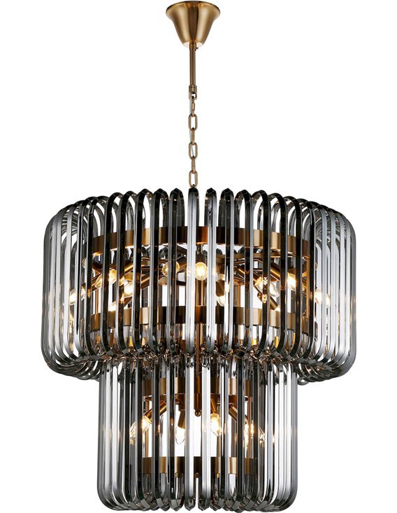 lustre fumé en verre et métal design élégant pour salon