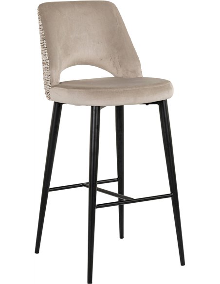 chaise haute élégante assise confortable velours beige