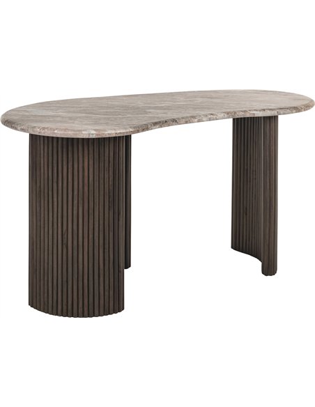 bureau bois foncé plateau marbre style contemporain élégant