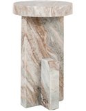 Table dappoint marbre brun design contemporain salon