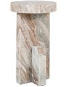 Table dappoint marbre brun design contemporain salon