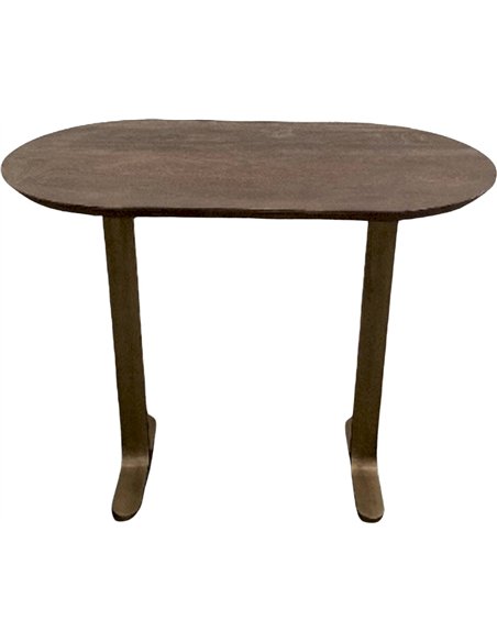table de bar élégante marron foncé or brossé design contemporain