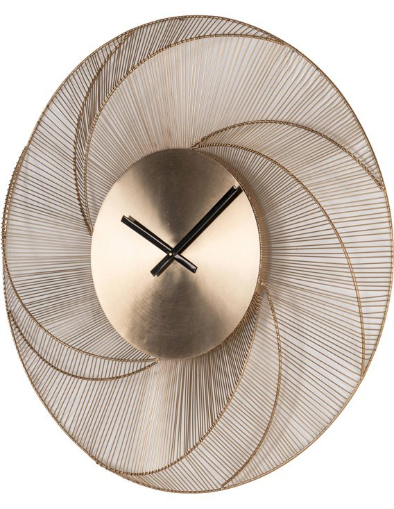 horloge décorative dorée style moderne cercle rayonnant