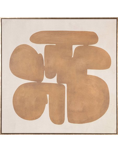 tableau abstrait doré design contemporain sur toile