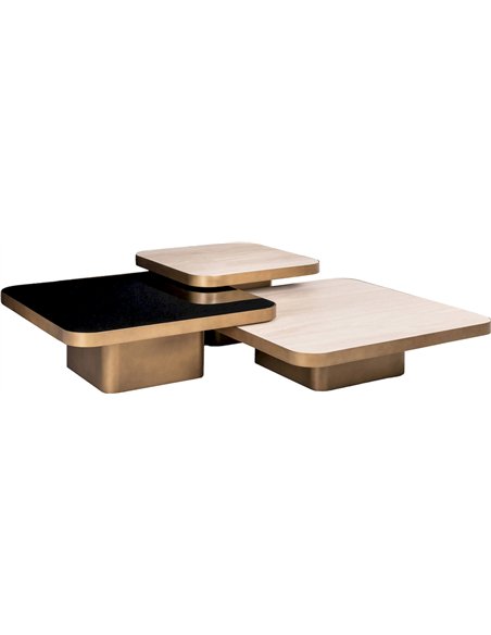 table basse moderne beige forme originale plateau double face