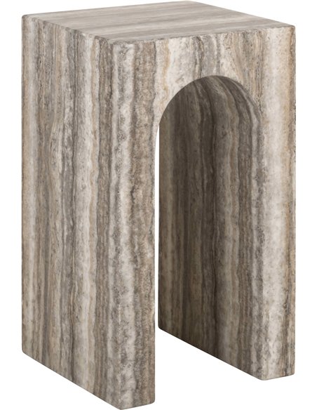 table d appoint design effet travertin gris élégant