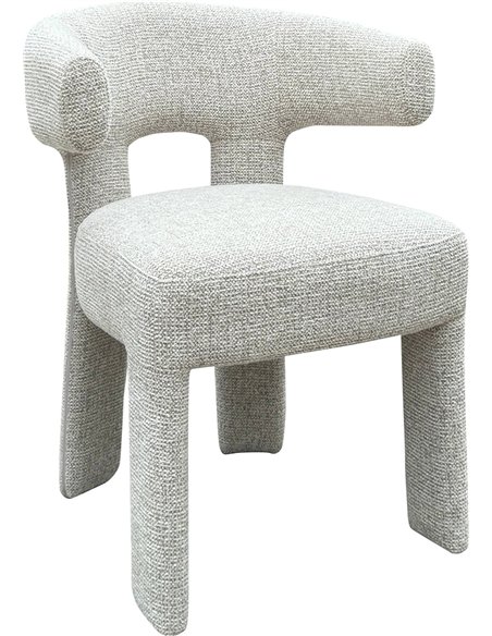 chaise design salle à manger tissu naturel courbé élégance