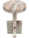 Table dappoint en marbre brun élégance compacte et design