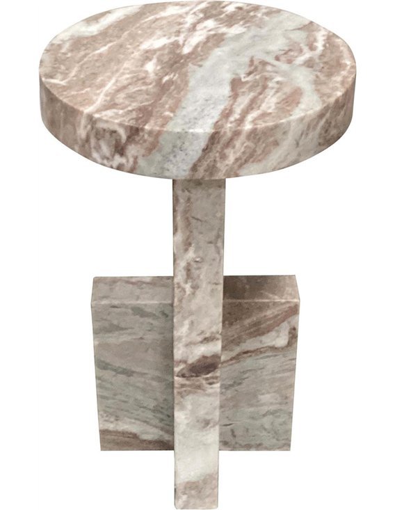 Table dappoint en marbre brun élégance compacte et design