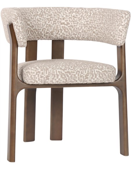 Chaise de salle à manger design bois hêtre assise tissu naturel