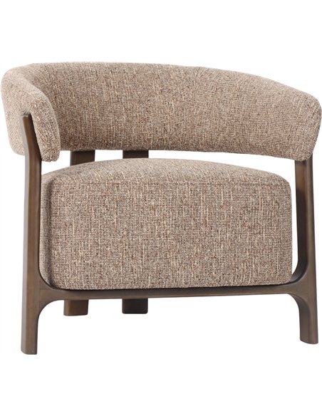 Fauteuil lounge design tweed marron assise confortable