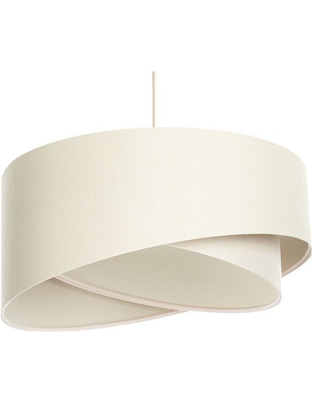 Luminaire suspendu cylindre beige au design épuré