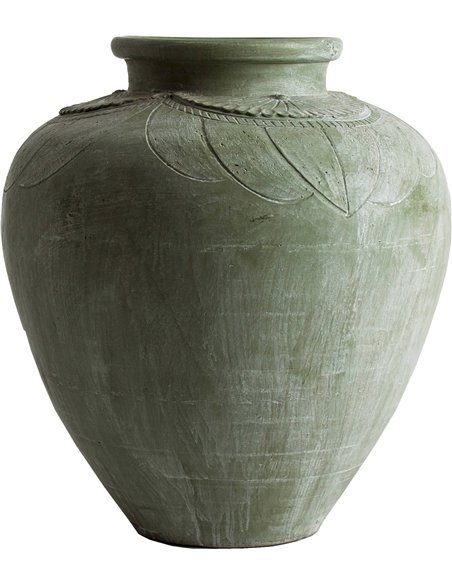 jarre décorative en terre cuite verte style contemporain