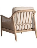 fauteuil ergonomique en bois de frêne tissu beige tendance