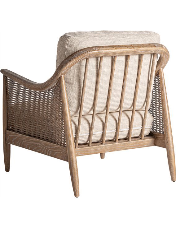 fauteuil ergonomique en bois de frêne tissu beige tendance