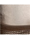 Fauteuil contemporain en bois de frêne marron assise beige confortable