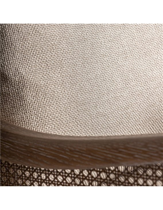 Fauteuil contemporain en bois de frêne marron assise beige confortable
