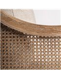 Fauteuil contemporain en bois de frêne marron assise beige confortable