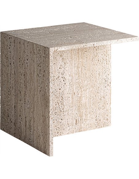 table carrée travertin beige raffinement salon