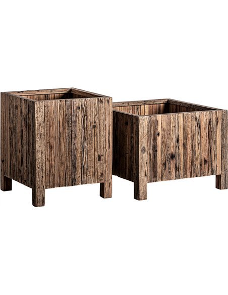 jardinière bois vieilli style colonial marron intérieur chic