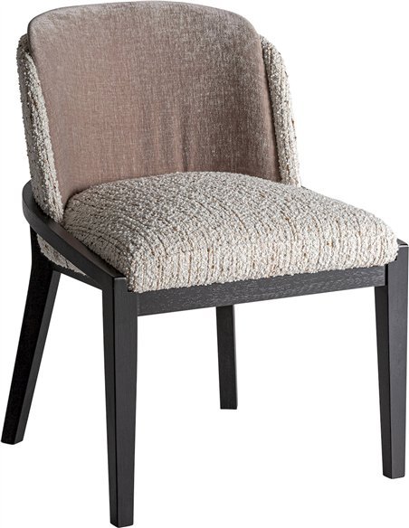 Chaise art déco noire en bois et tissu design élégant