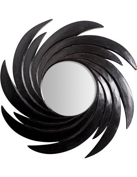 miroir décoratif noir en bois acacia style art déco