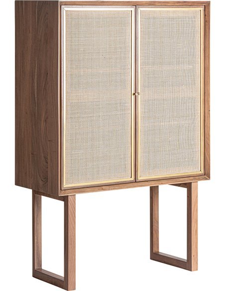 armoire design nordique marron en bois massif